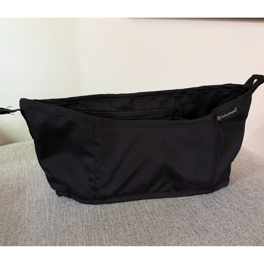 Baby Trend Black Stroller Parent Organizer Caddy Console Cup Holder Storage Bag